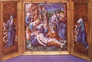 unknow artist Limoges enamel triptych painting